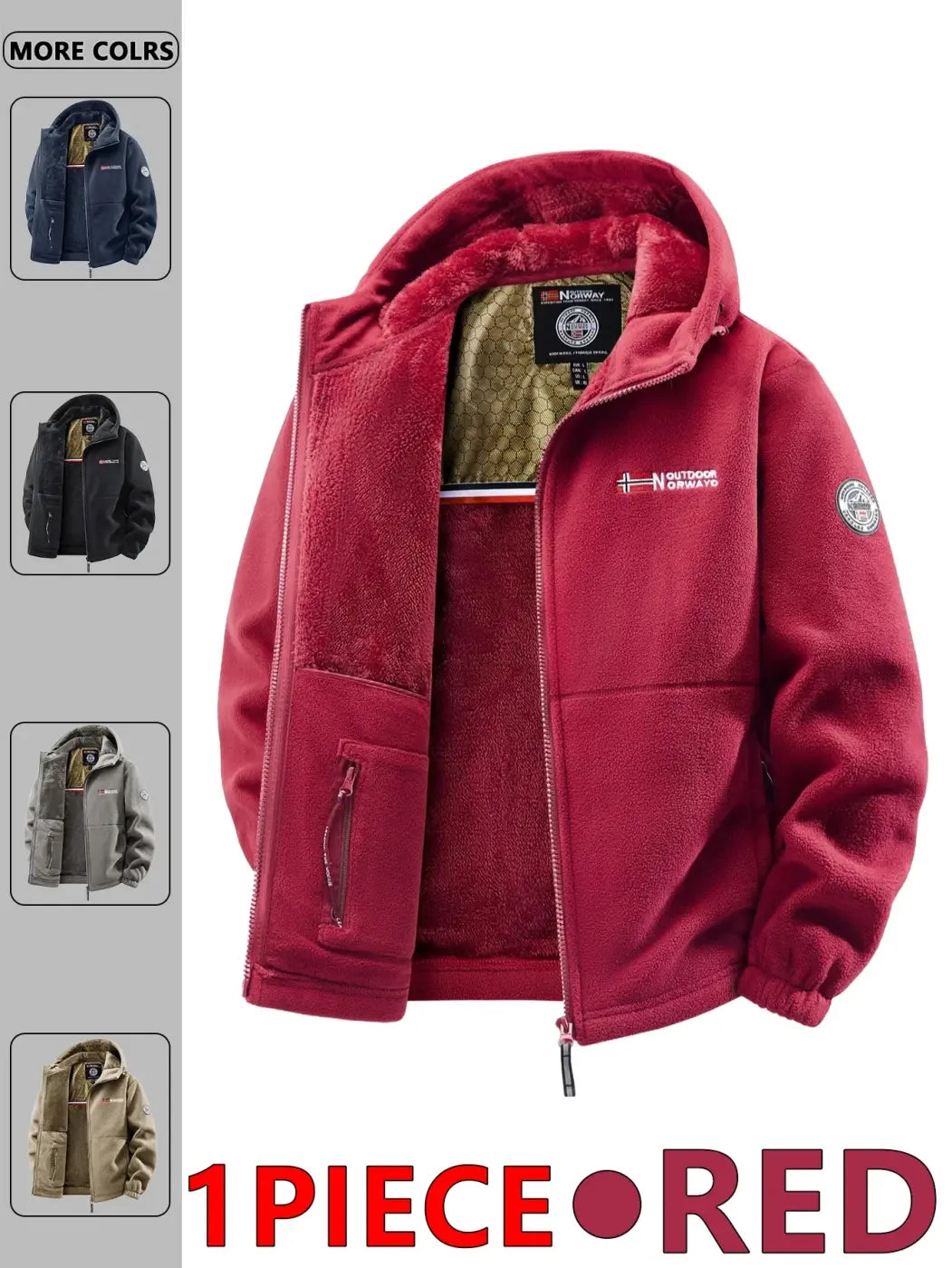 Mens Hooded Jacket Polyester Insulated Winter Warmth Outdoor Commuting