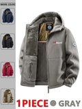 Mens Hooded Jacket Polyester Insulated Winter Warmth Outdoor Commuting