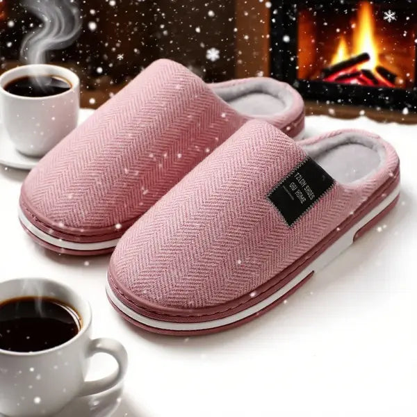 Men’s & Women’s Autumn Winter Cotton Slippers – Anti-Slip Indoor Home Shoes