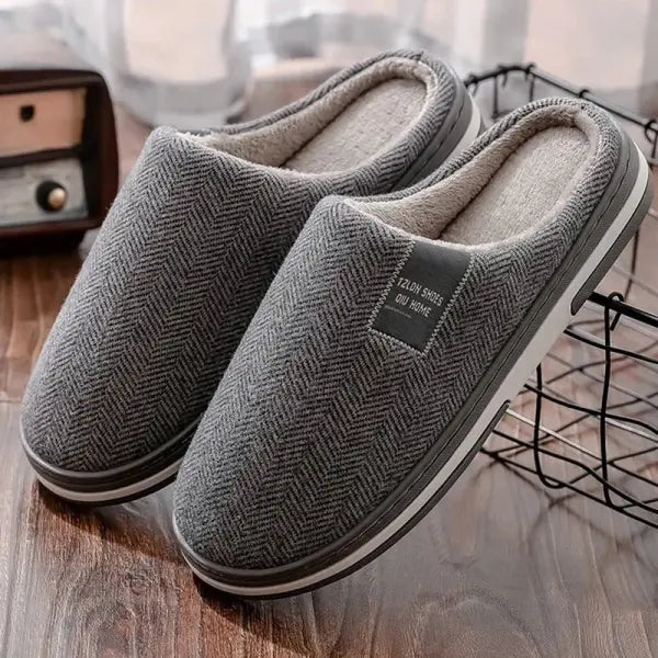 Men’s & Women’s Autumn Winter Cotton Slippers – Anti-Slip Indoor Home Shoes