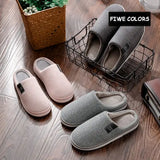 Men’s & Women’s Autumn Winter Cotton Slippers – Anti-Slip Indoor Home Shoes