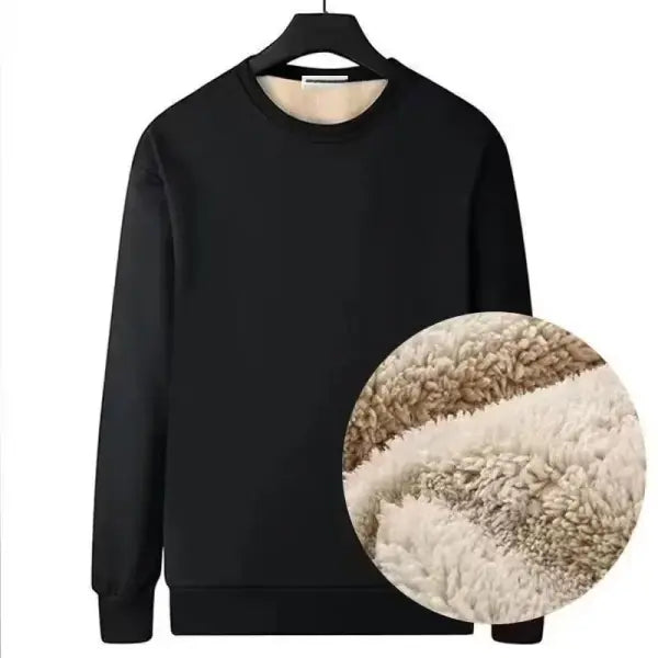 Autumn Winter Fleece Long Undershirt Cotton Casual Warm Style - 366 Black / 2XL 63-70KG