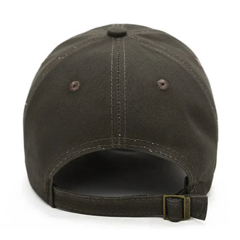 Dark green men baseball cap with adjustable strap, size 8*14cm, fits hat surround 55-60cm