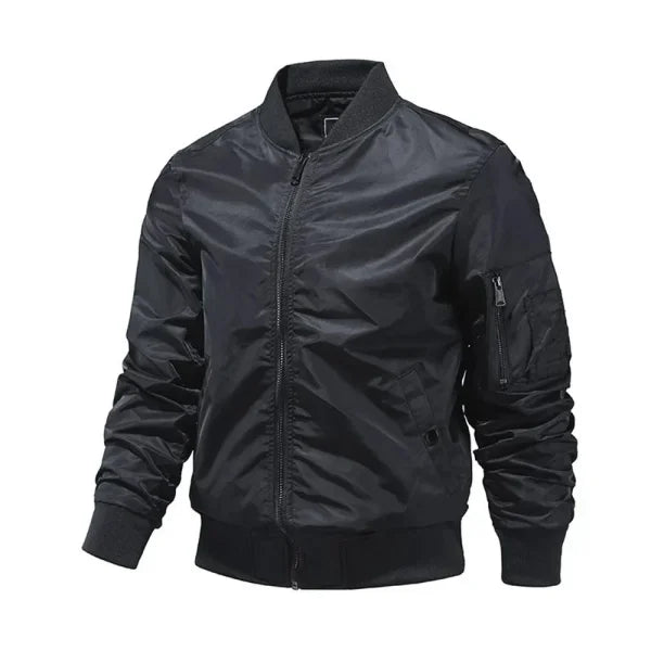 Men’s Bomber Jacket – Solid Color Spring Summer Aviator Baseball Outerwear (S-5XL) - Picture color 3 / S