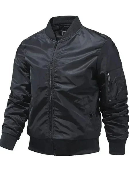 Men’s Bomber Jacket – Solid Color Spring Summer Aviator Baseball Outerwear (S-5XL) - Picture color 5 / XXL
