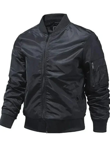 Men’s Bomber Jacket – Solid Color Spring Summer Aviator Baseball Outerwear (S-5XL) - Picture color 5 / XXL