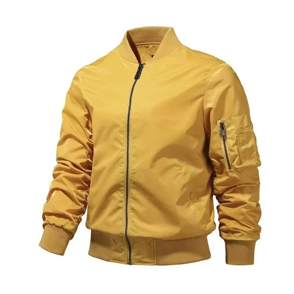 Men’s Bomber Jacket – Solid Color Spring Summer Aviator Baseball Outerwear (S-5XL) - Picture color 1 / XXL