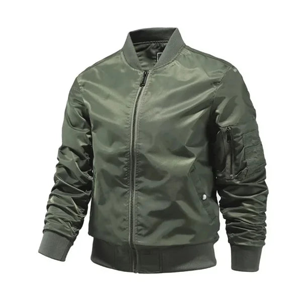 Men’s Bomber Jacket – Solid Color Spring Summer Aviator Baseball Outerwear (S-5XL) - Picture color / S