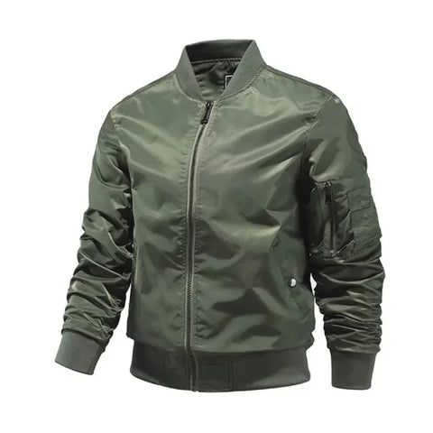 Men’s Bomber Jacket – Solid Color Spring Summer Aviator Baseball Outerwear (S-5XL) - Picture color / S