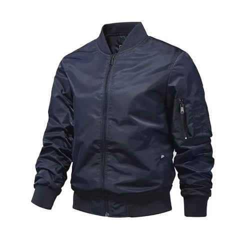 Men’s Bomber Jacket – Solid Color Spring Summer Aviator Baseball Outerwear (S-5XL) - Picture color 6 / S