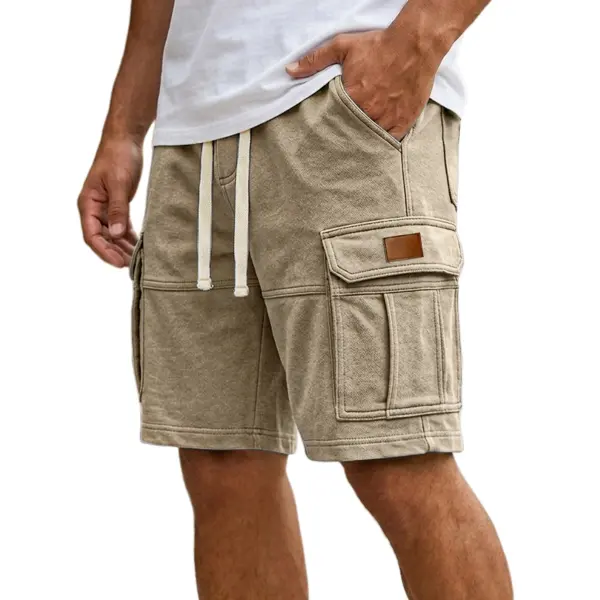 Men’s Cargo Shorts With Pockets Fashion Summer Vacation Short Pants - Khaki / 3XL - None