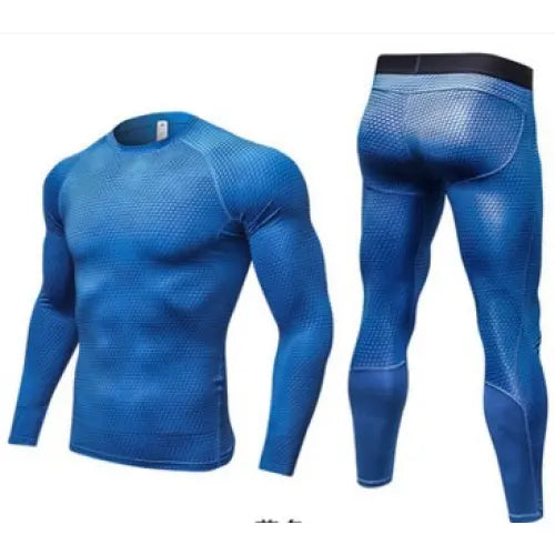 Men’s Casual And Comfortable Compression Muscle Gym Shorts - Blue / L / Long
