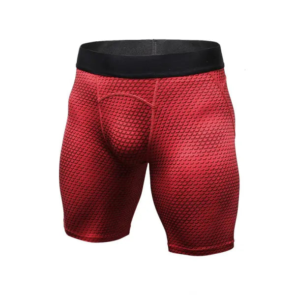 Men’s Casual And Comfortable Compression Muscle Gym Shorts - Red / L / Short