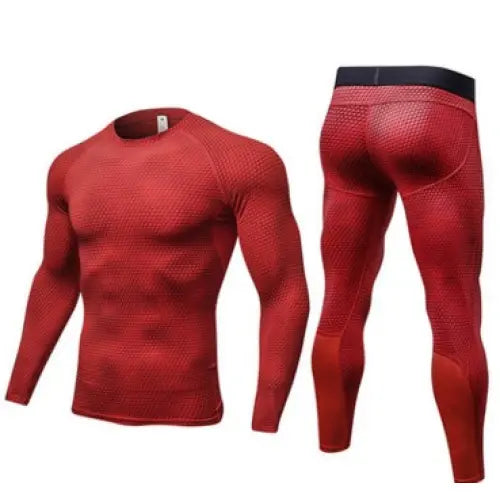 Men’s Casual And Comfortable Compression Muscle Gym Shorts - Red / L / Long