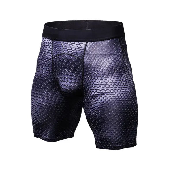 Men’s Casual And Comfortable Compression Muscle Gym Shorts - Serpent Python black / L / Short