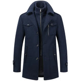 Double Collar Woolen Overcoat Autumn Winter Warmth