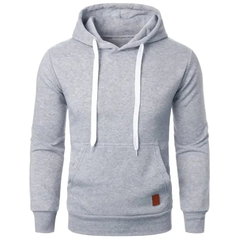 Mens Casual Hooded Collar Drawstring Hoodies Sweatshirts Long Sleeve Shirts Outdoor Streetwear Solid Color Lightweight