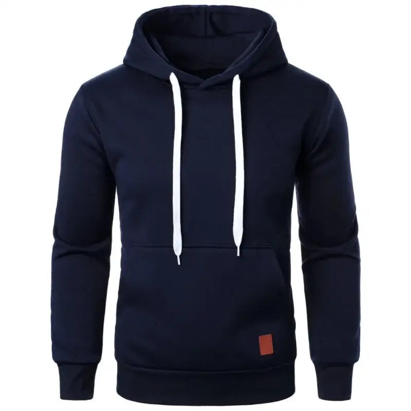 Mens Casual Hooded Collar Drawstring Hoodies Sweatshirts Long Sleeve Shirts Outdoor Streetwear Solid Color Lightweight