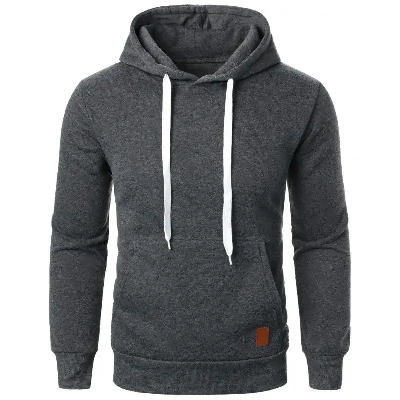 Mens Casual Hooded Collar Drawstring Hoodies Sweatshirts Long Sleeve Shirts Outdoor Streetwear Solid Color Lightweight