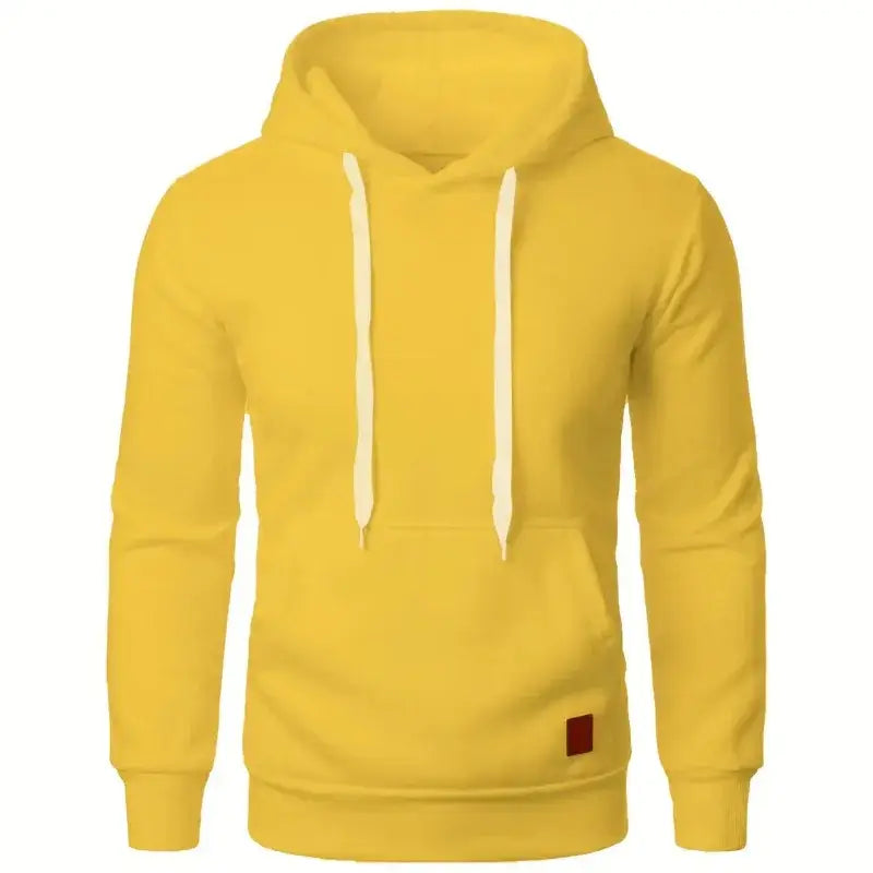 Mens Casual Hooded Collar Drawstring Hoodies Sweatshirts Long Sleeve Shirts Outdoor Streetwear Solid Color Lightweight
