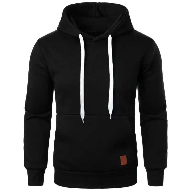 Mens Casual Hooded Collar Drawstring Hoodies Sweatshirts Long Sleeve Shirts Outdoor Streetwear Solid Color Lightweight