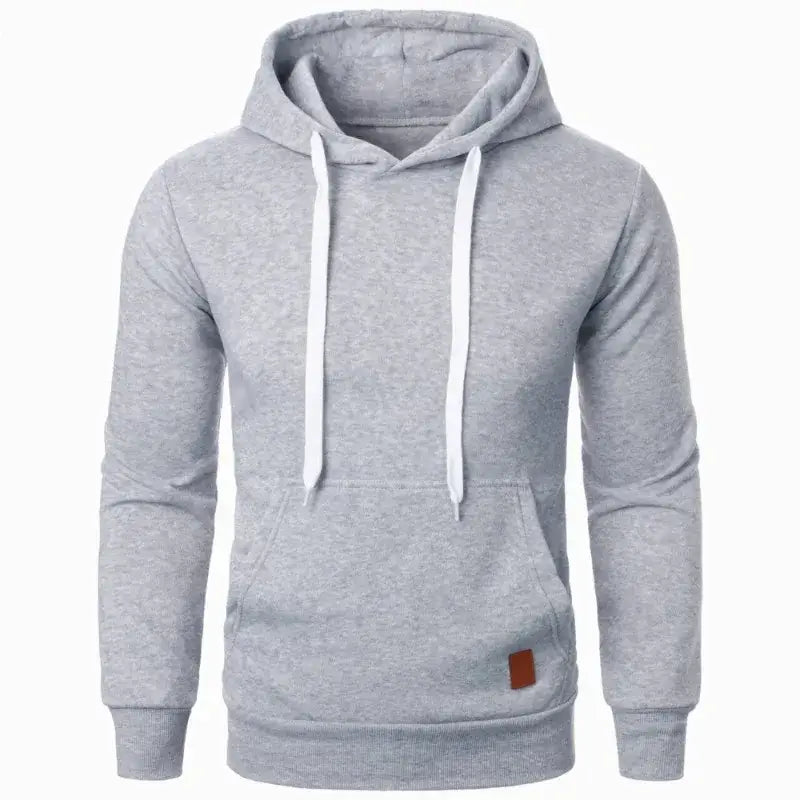 Mens Casual Hooded Collar Drawstring Hoodies Sweatshirts Long Sleeve Shirts Outdoor Streetwear Solid Color Lightweight