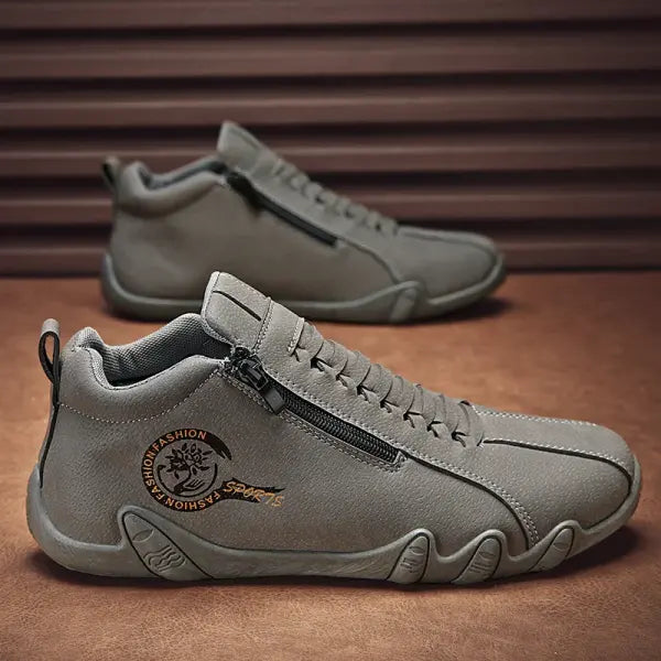 Men’s Casual Shoes Side Zipper Short Boots Versatile Flats Bottom Trbottomyy Fashion Pu Leather Men’s Shoes Spring