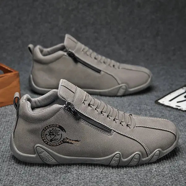 Men’s Casual Shoes Side Zipper Short Boots Versatile Flats Bottom Trbottomyy Fashion Pu Leather Men’s Shoes Spring