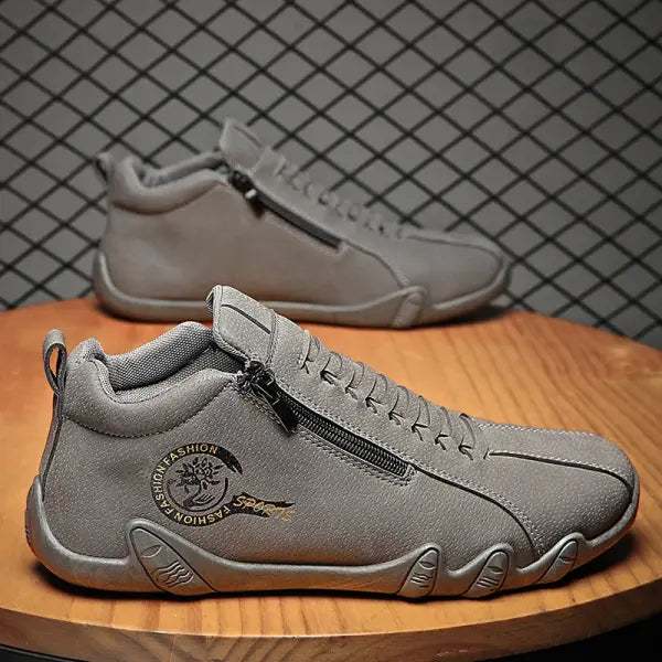 Men’s Casual Shoes Side Zipper Short Boots Versatile Flats Bottom Trbottomyy Fashion Pu Leather Men’s Shoes Spring