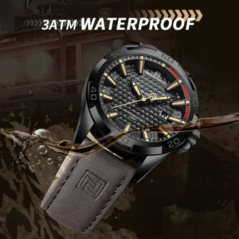 NAVIFORCE Men's Casual Sport Military Quartz Watch with PU Band Material - Himpall