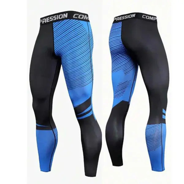 Men’s Athletic Compression Pants - Performance Sport Leggings for Gym Running & Training - Quick-Dry Skinny Gym Tights
