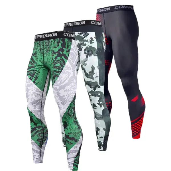 Men’s Athletic Compression Pants - Performance Sport Leggings for Gym Running & Training - Quick-Dry Skinny Gym Tights
