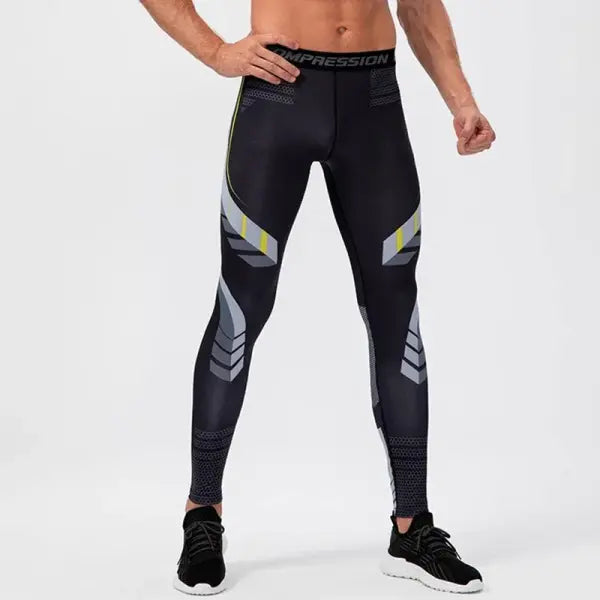 Men’s Athletic Compression Pants - Performance Sport Leggings for Gym Running & Training - Quick-Dry Skinny Gym Tights
