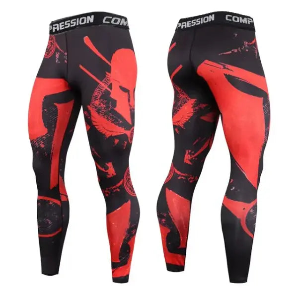 Men’s Athletic Compression Pants - Performance Sport Leggings for Gym Running & Training - Quick-Dry Skinny Gym Tights
