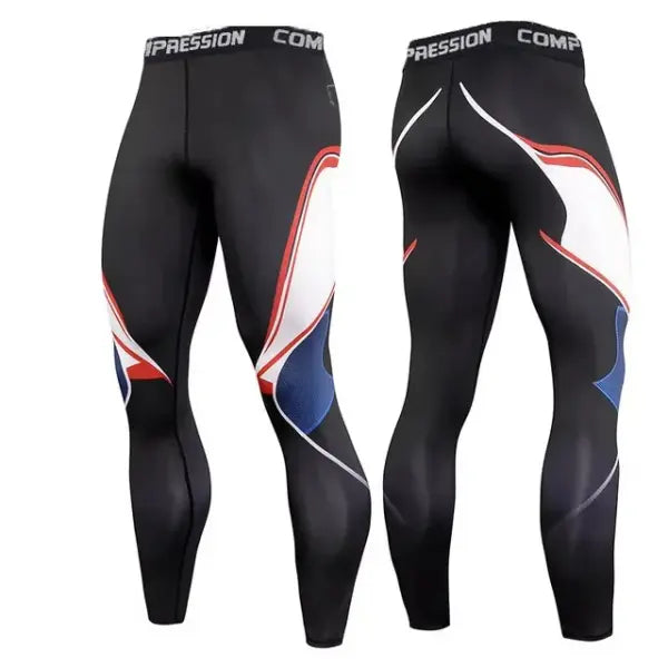 Men’s Athletic Compression Pants - Performance Sport Leggings for Gym Running & Training - Quick-Dry Skinny Gym Tights