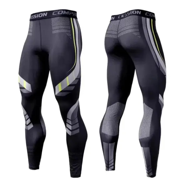 Men’s Athletic Compression Pants - Performance Sport Leggings for Gym Running & Training - Quick-Dry Skinny Gym Tights