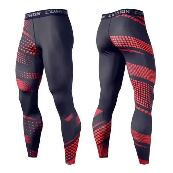 Men’s Athletic Compression Pants - Performance Sport Leggings for Gym Running & Training - Quick-Dry Skinny Gym Tights