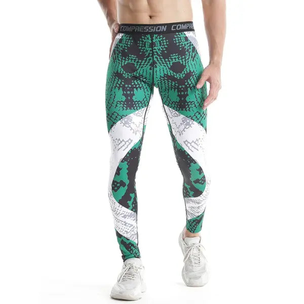 Men’s Athletic Compression Pants - Performance Sport Leggings for Gym Running & Training - Quick-Dry Skinny Gym Tights