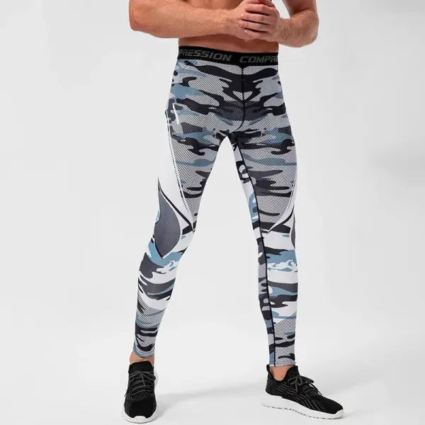 Men’s Athletic Compression Pants - Performance Sport Leggings for Gym Running & Training - Quick-Dry Skinny Gym Tights