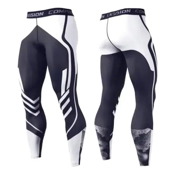 Men’s Athletic Compression Pants - Performance Sport Leggings for Gym Running & Training - Quick-Dry Skinny Gym Tights