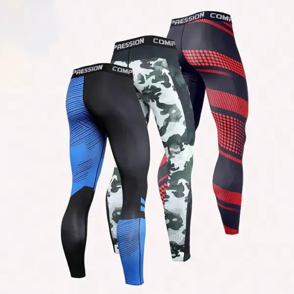 Men’s Athletic Compression Pants - Performance Sport Leggings for Gym Running & Training - Quick-Dry Skinny Gym Tights