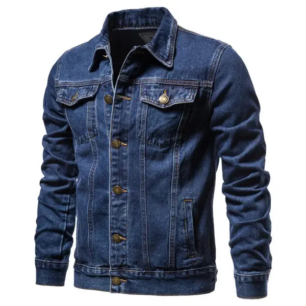 Mens Cotton European Denim Jacket for Winter Seasons