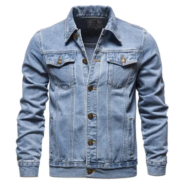 Mens Cotton European Denim Jacket for Winter Seasons - Light Blue / S / China Mainland