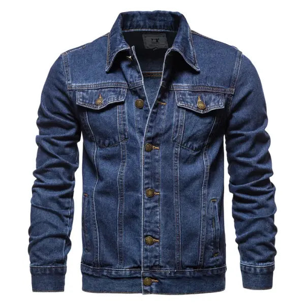 Mens Cotton European Denim Jacket for Winter Seasons - Blue / M / China Mainland