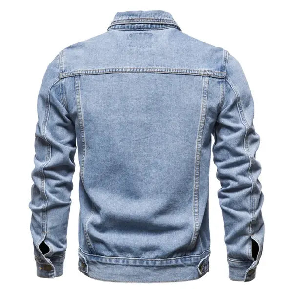 Mens Cotton European Denim Jacket for Winter Seasons