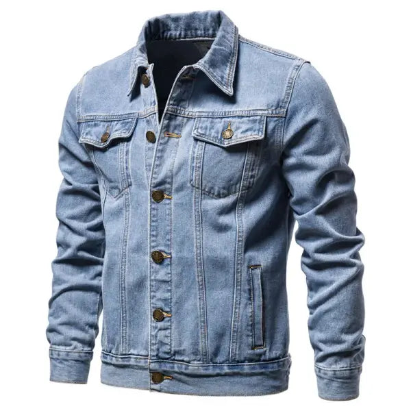 Mens Cotton European Denim Jacket for Winter Seasons