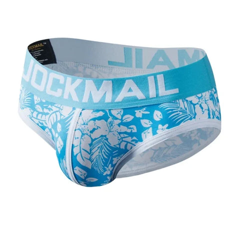 Men’s Cotton Printed Boxer Briefs - Sexy Breathable Underwear Cueca Masculina - 323skyblue / M