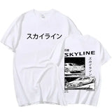Men’s JDM Anime Graphic Tee - AE86 Initial D & R34 Skyline GTR - Oversized 100% Cotton Drift Streetwear - CTST920NHY368
