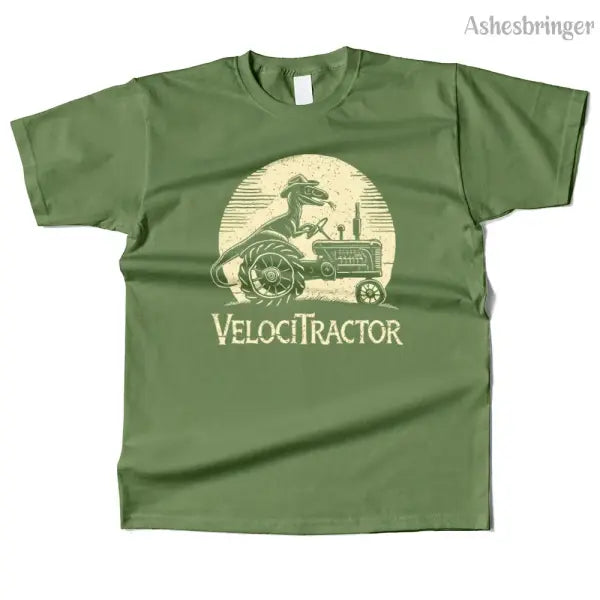 Mens Cotton VelociTractor Graphic T Shirt Street Casual Style Tee for Men and Women - Army / L