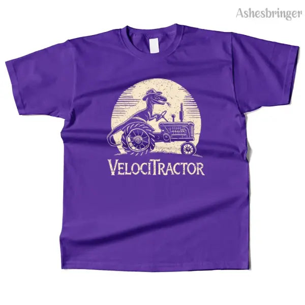 Mens Cotton VelociTractor Graphic T Shirt Street Casual Style Tee for Men and Women - Purple / L